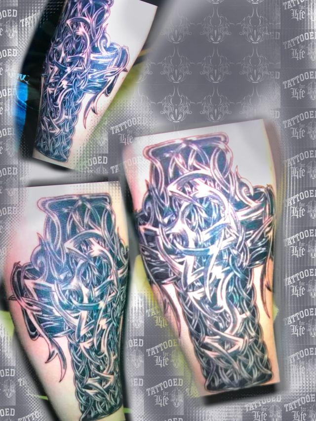 A close up of a tattoo on a person 's arm