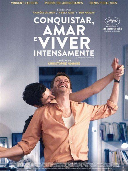 A movie poster for conquistar amar e viver intensamente