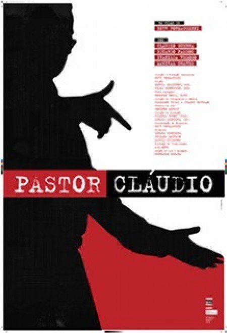 Um pôster para o pastor Cláudio com a silhueta de um homem apontando
