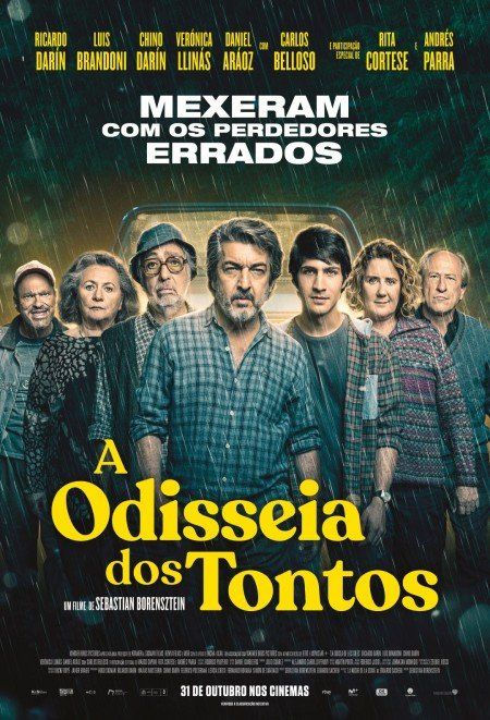 A poster for a movie called a odisseia dos tontos