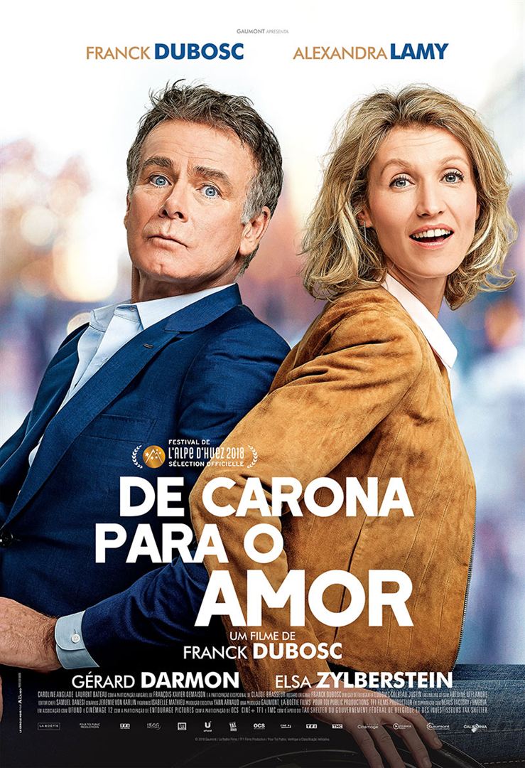 Um homem e uma mulher estão próximos um do outro em um pôster de filme.