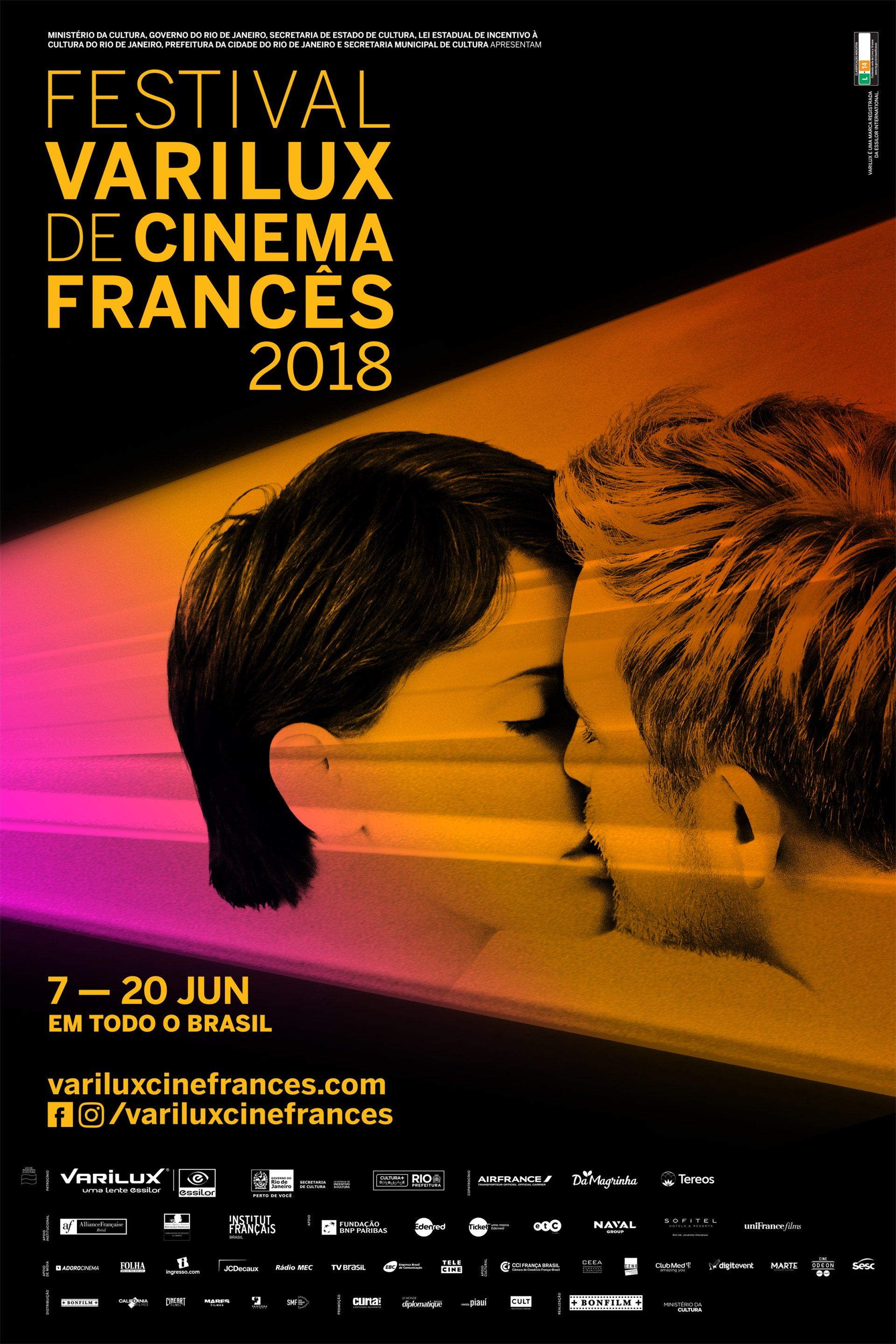 Um pôster para o festival varilux de cinema frances em 2018