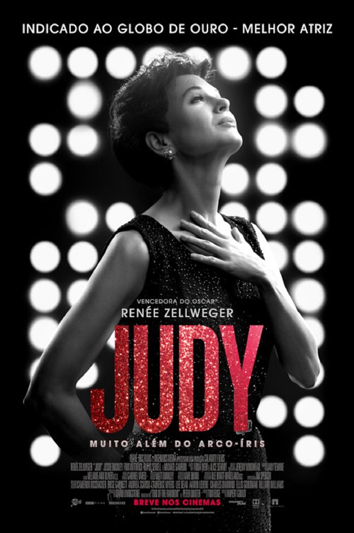 Um pôster do filme para Judy mostra uma mulher em um vestido preto