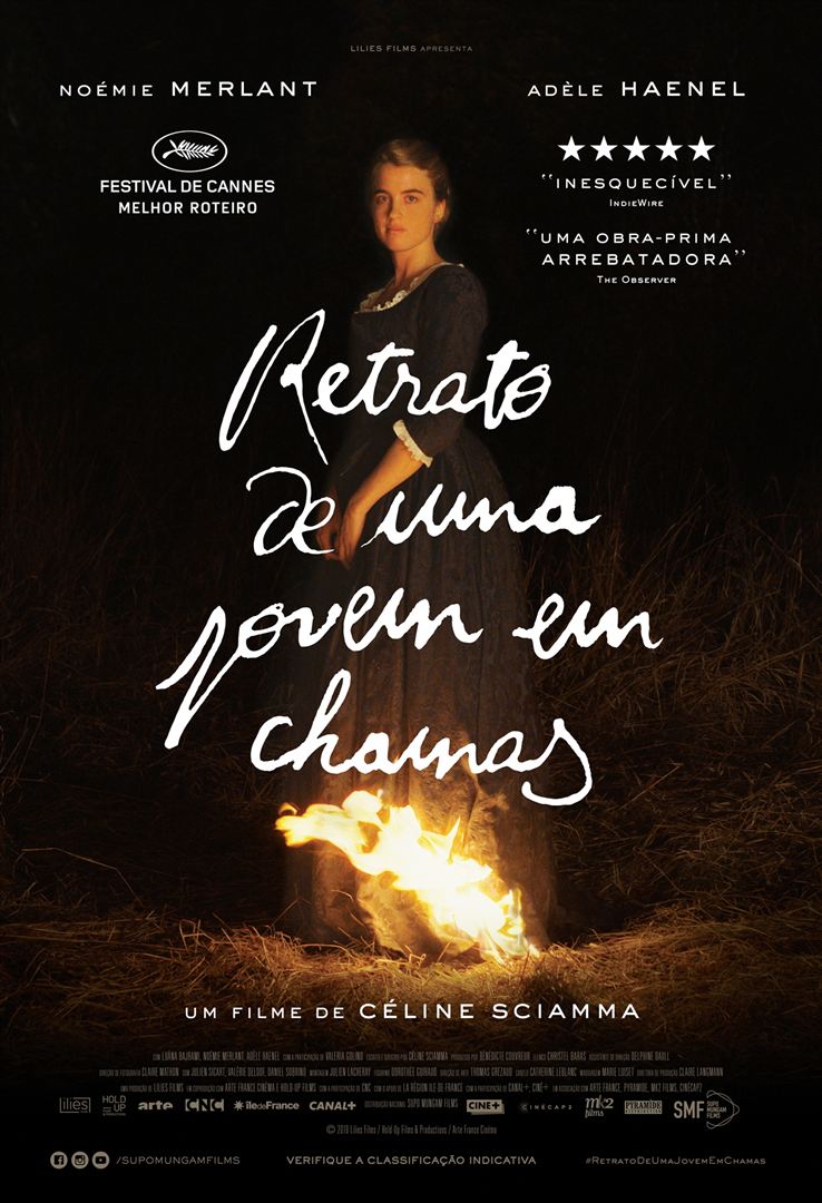 A movie poster for retrato de uma jovem em chamas