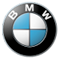 BMW logo: a circular emblem with blue and white quadrants, a black outer ring, and 