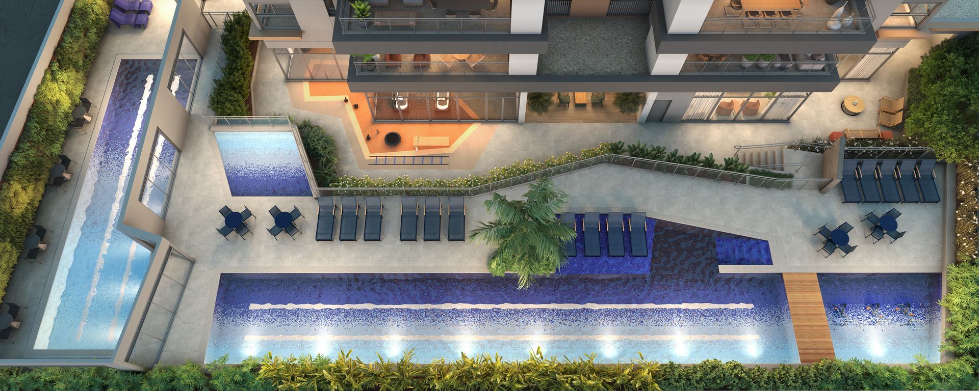 Uma impressão artística de um edifício com um carro estacionado em frente.