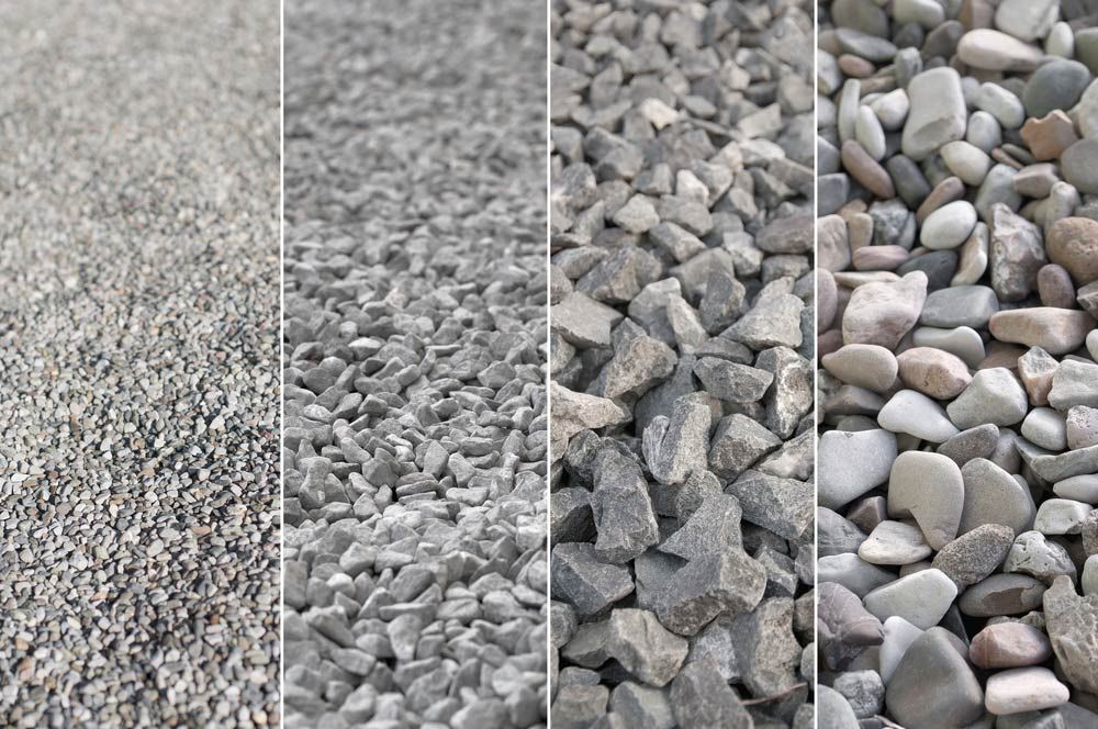 Four Different Types Of Gravel Are Shown In A Collage — Zappala Raw Materials Pty Ltd In Edmonton, QLD