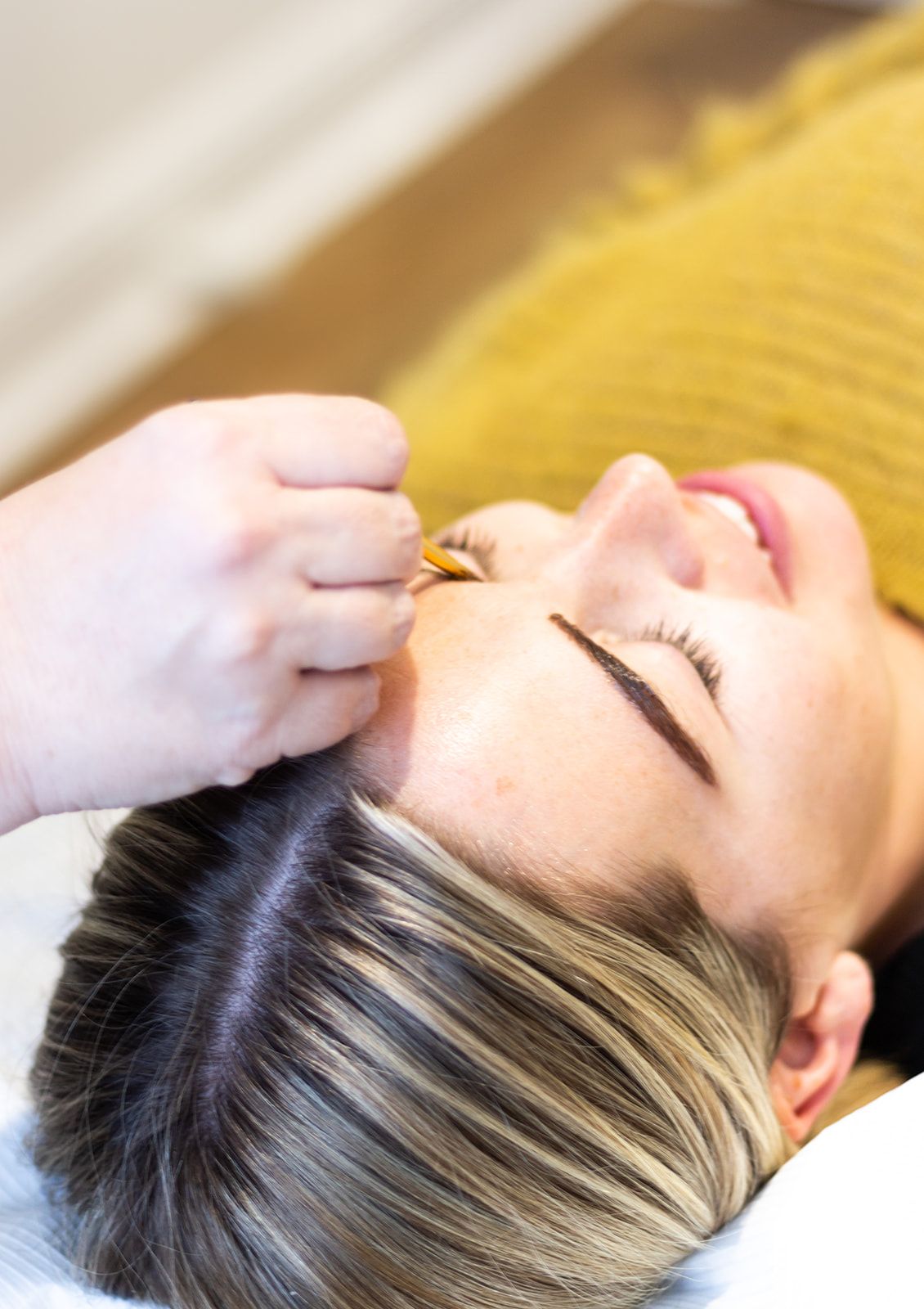 Lady Getting Her Eyebrows Plucked - Siva Beauty, Body and Soul in Bowral, NSW