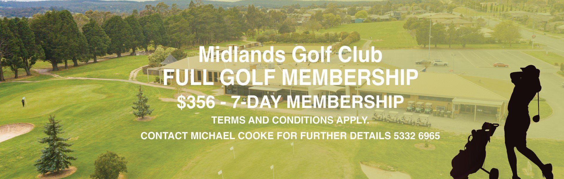 an advertisement for midlands golf club full golf membership