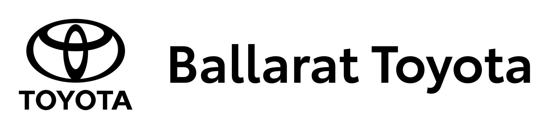 a logo for ballorat toyota with a toyota logo