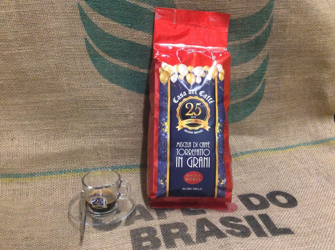 Sacco di caffè proveniente dal Brasile