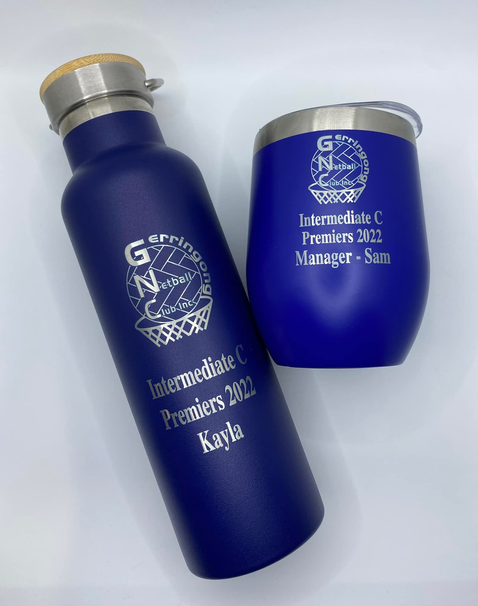 Blue Wine Tumblers And Water Bottles — Jimani Trophies & Engraving In Dapto, NSW