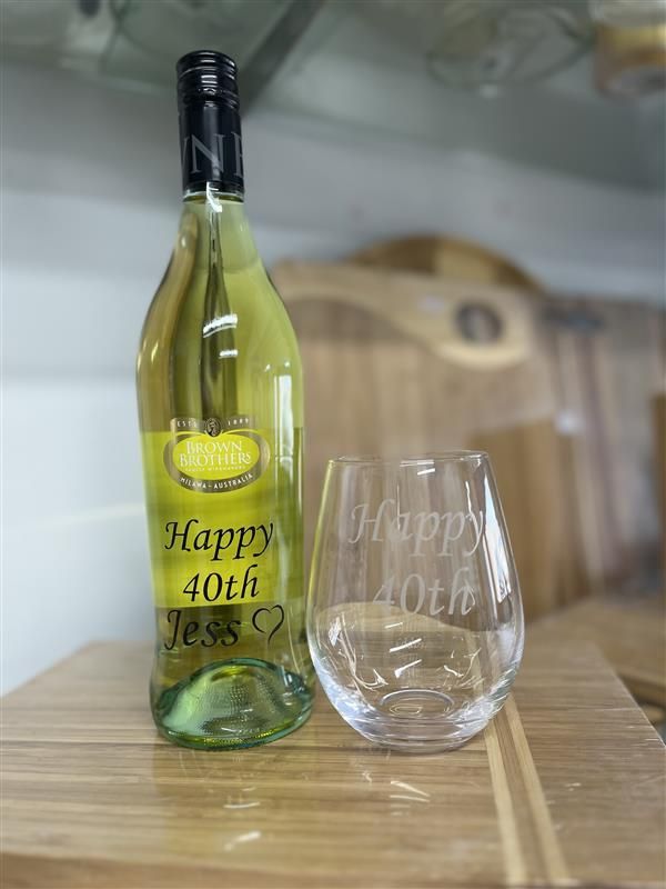 Two Wine Bottles With Personalised Message — Jimani Trophies & Engraving In Dapto, NSW