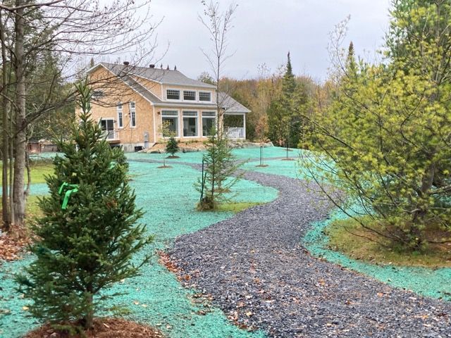 Une maison avec un chemin de gravier qui y mène