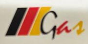 Logo with German flag colors and "G.a.s" in cursive.