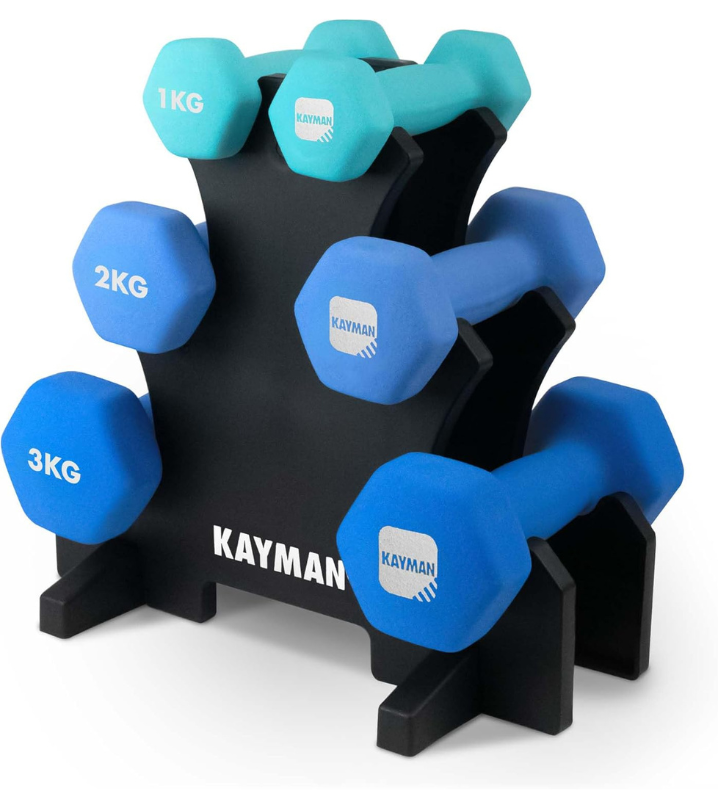 Set of 5 neoprene dumbells