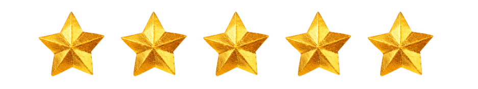 A row of gold stars on a white background.