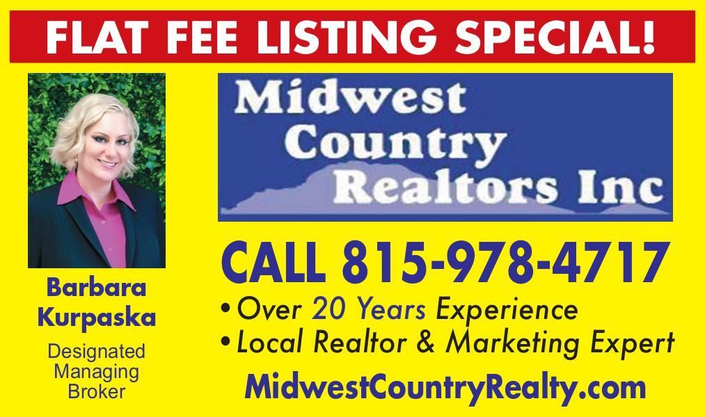 Real estate ad: woman in suit, company logo, phone number, 