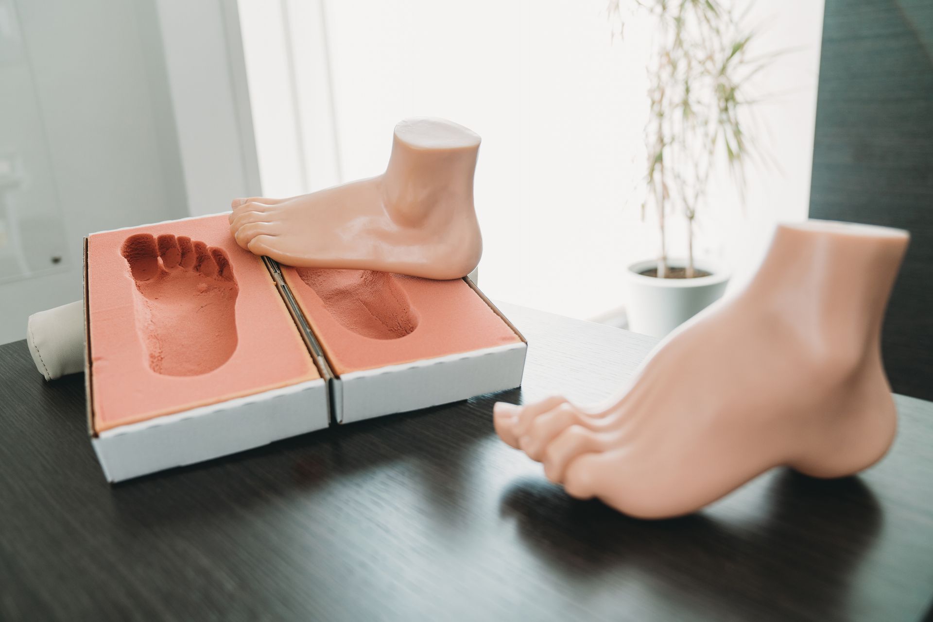 feet on a table in a podiatrist clinic