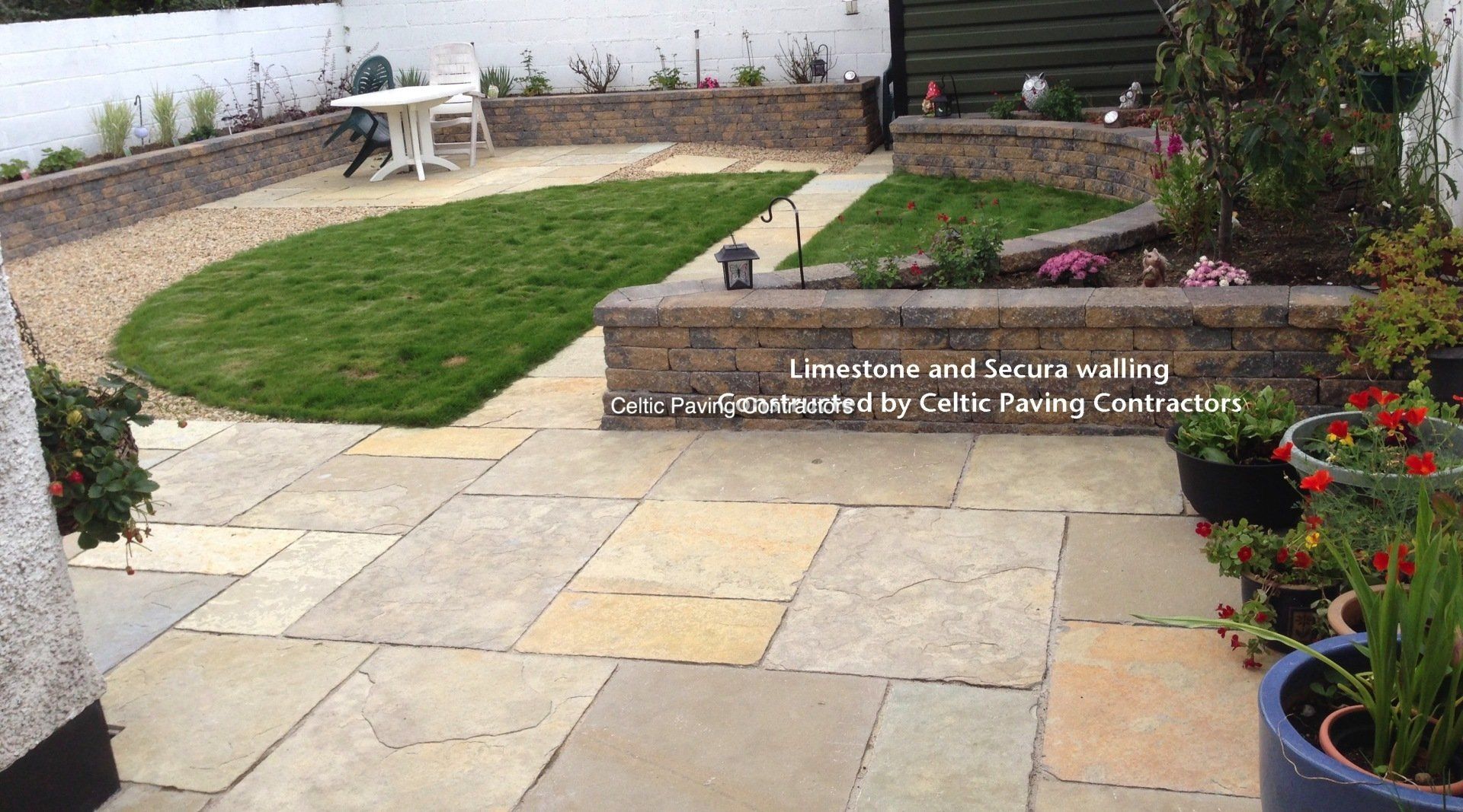 Secura walling and Limestone