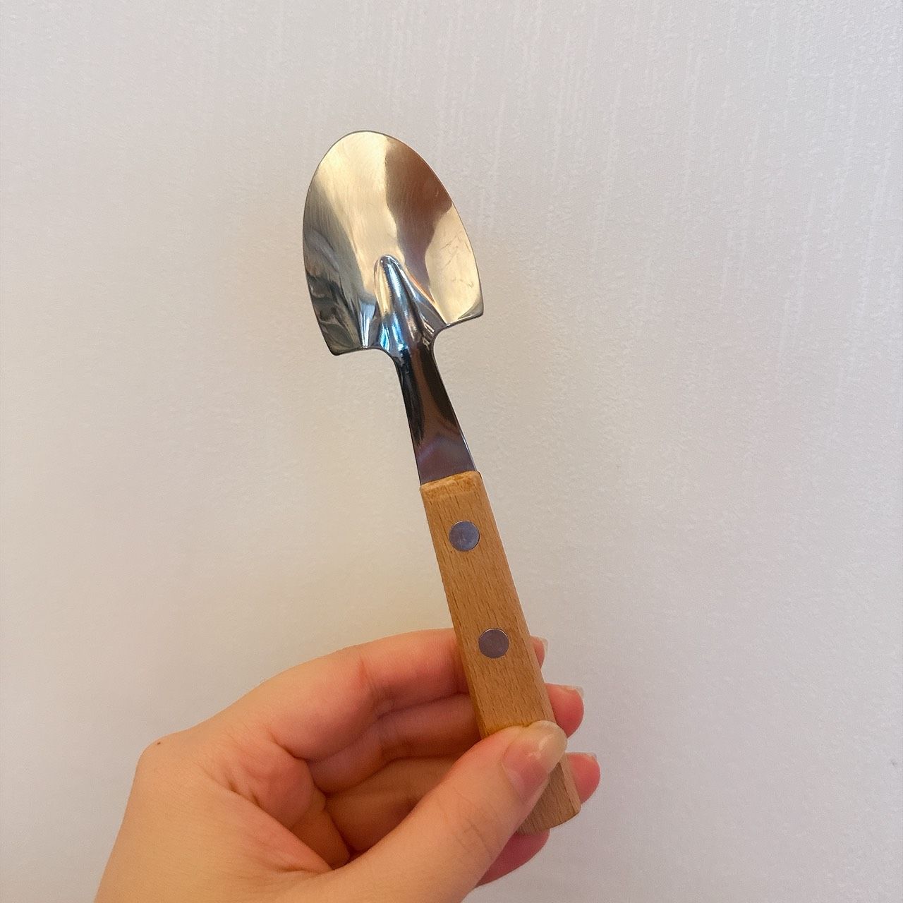 Ins風木柄不銹鋼甜點鏟
