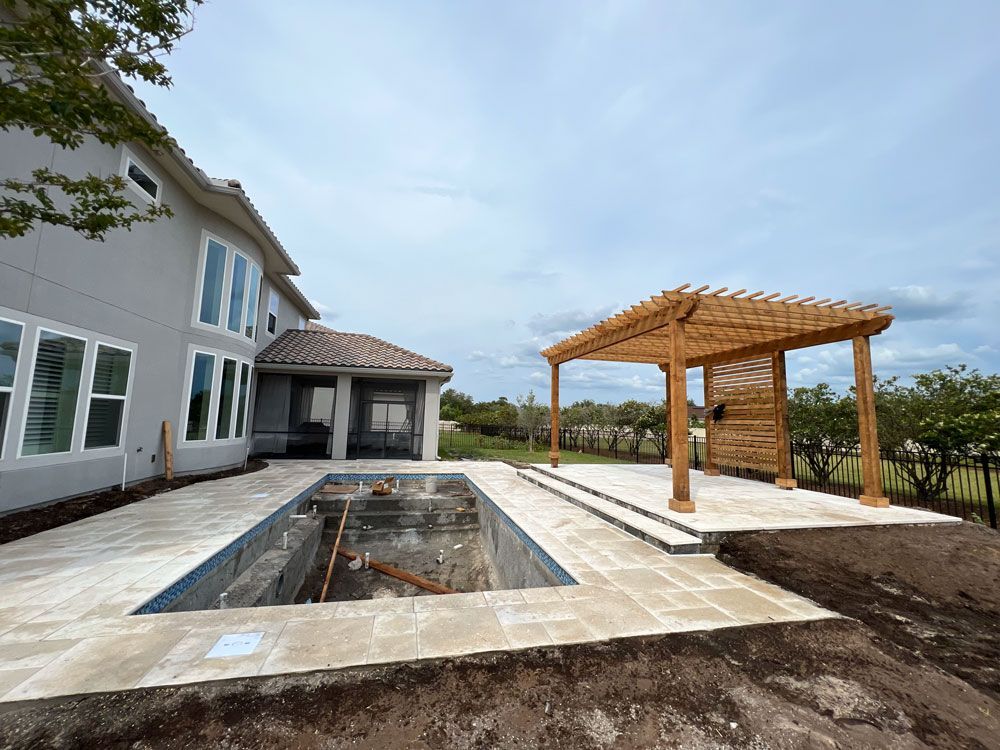 Ongoing Installation Of Pavers For Pool Deck And Patio