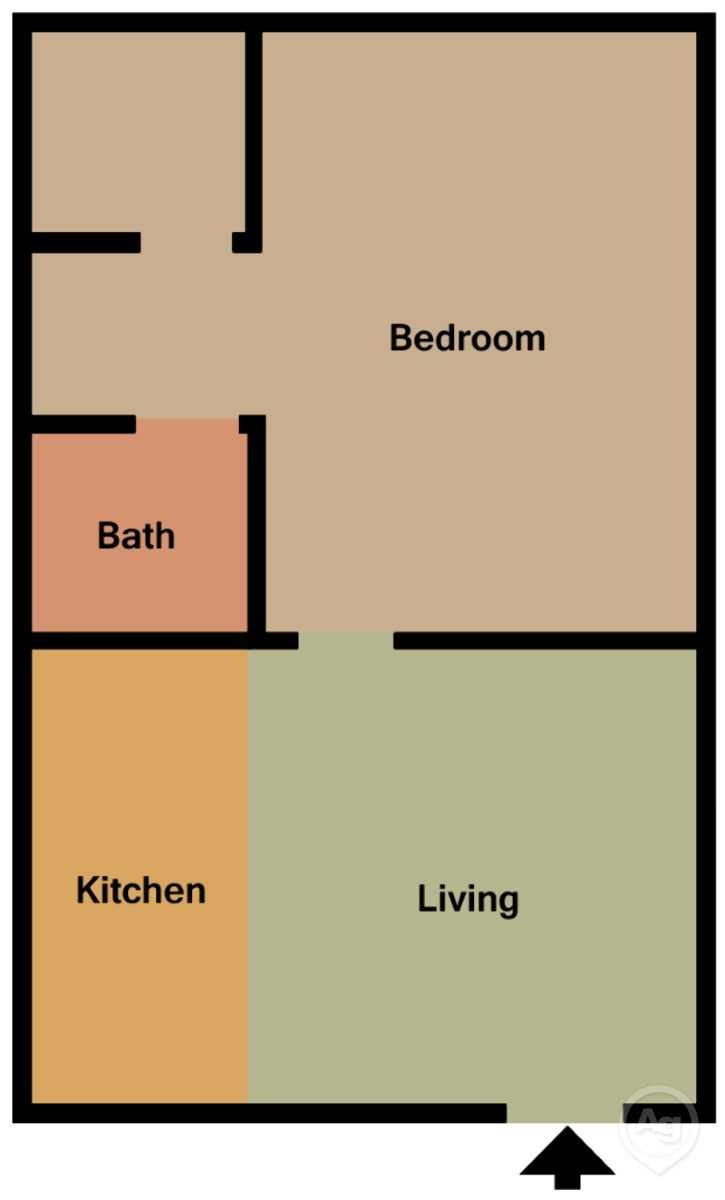 1 bedroom floor plan