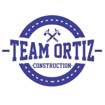 A logo for a construction company called team ortiz construction.