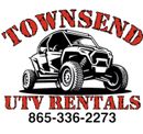 A black and white logo for townsend utv rentals