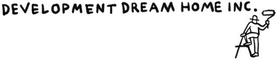 A black and white logo for development dream home inc.