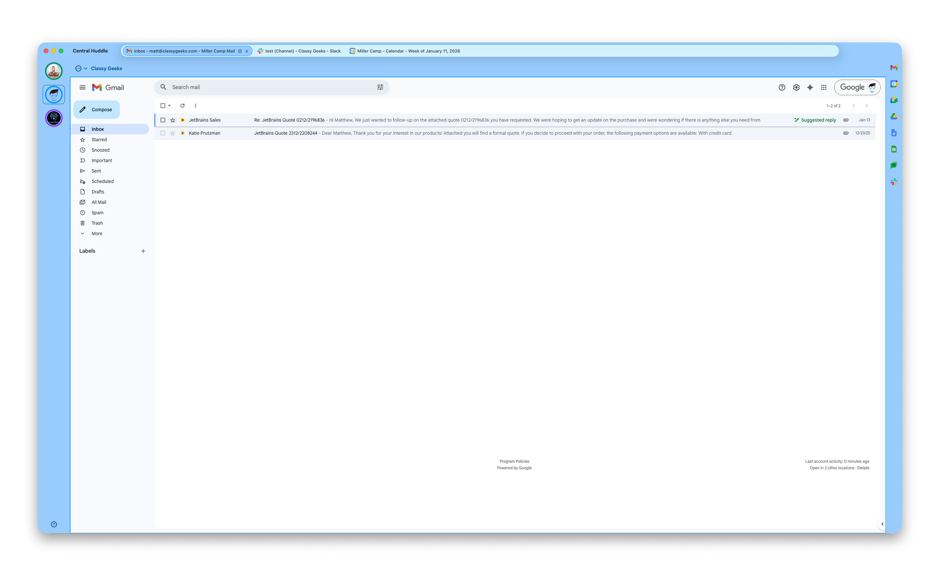 Central Huddle Gmail