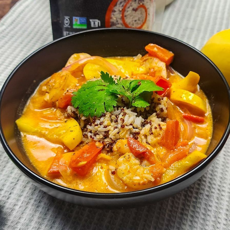 Shrimp Curry with Basmati Rice and Quinoa