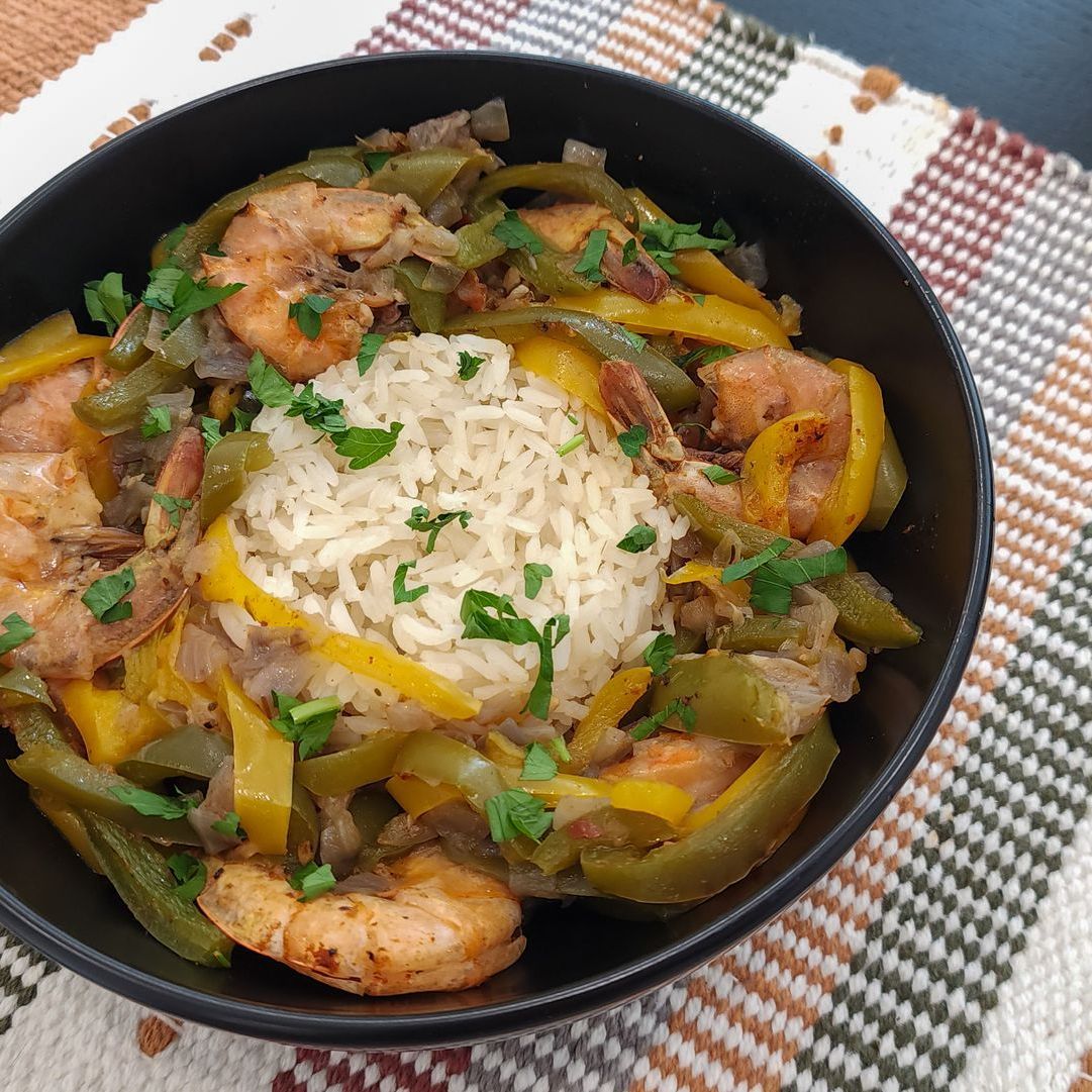 Instant Pot Cajun Pepper Shrimp with Della Basmati White Rice