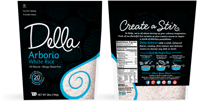 Della Rice Packaging - Arborio White Rice -Front Back