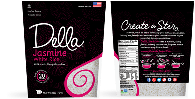 Della Rice Packaging - Jasmine White Rice -Front Back