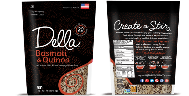 Della Rice Packaging - Basmati and Quinoa -Front Back