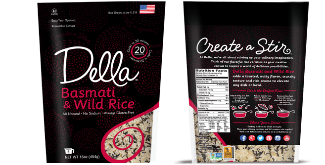 Della Rice Packaging - Basmati and Wild Rice -Front Back