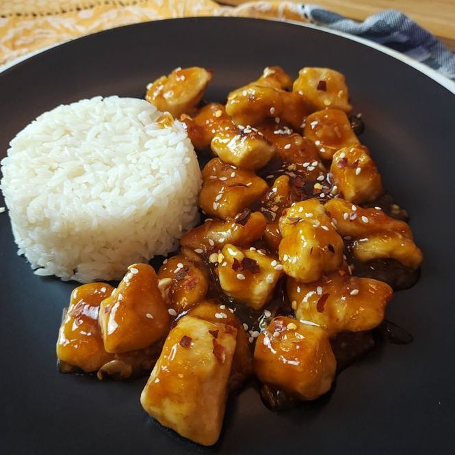 Honey Sriracha Chicken Della Jasmine White Rice Asian Spicy