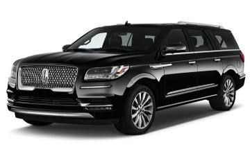 A black lincoln navigator is shown on a white background.