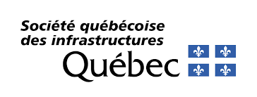 Société québécoise des infrastructures Quebec logo with four blue fleur-de-lis.