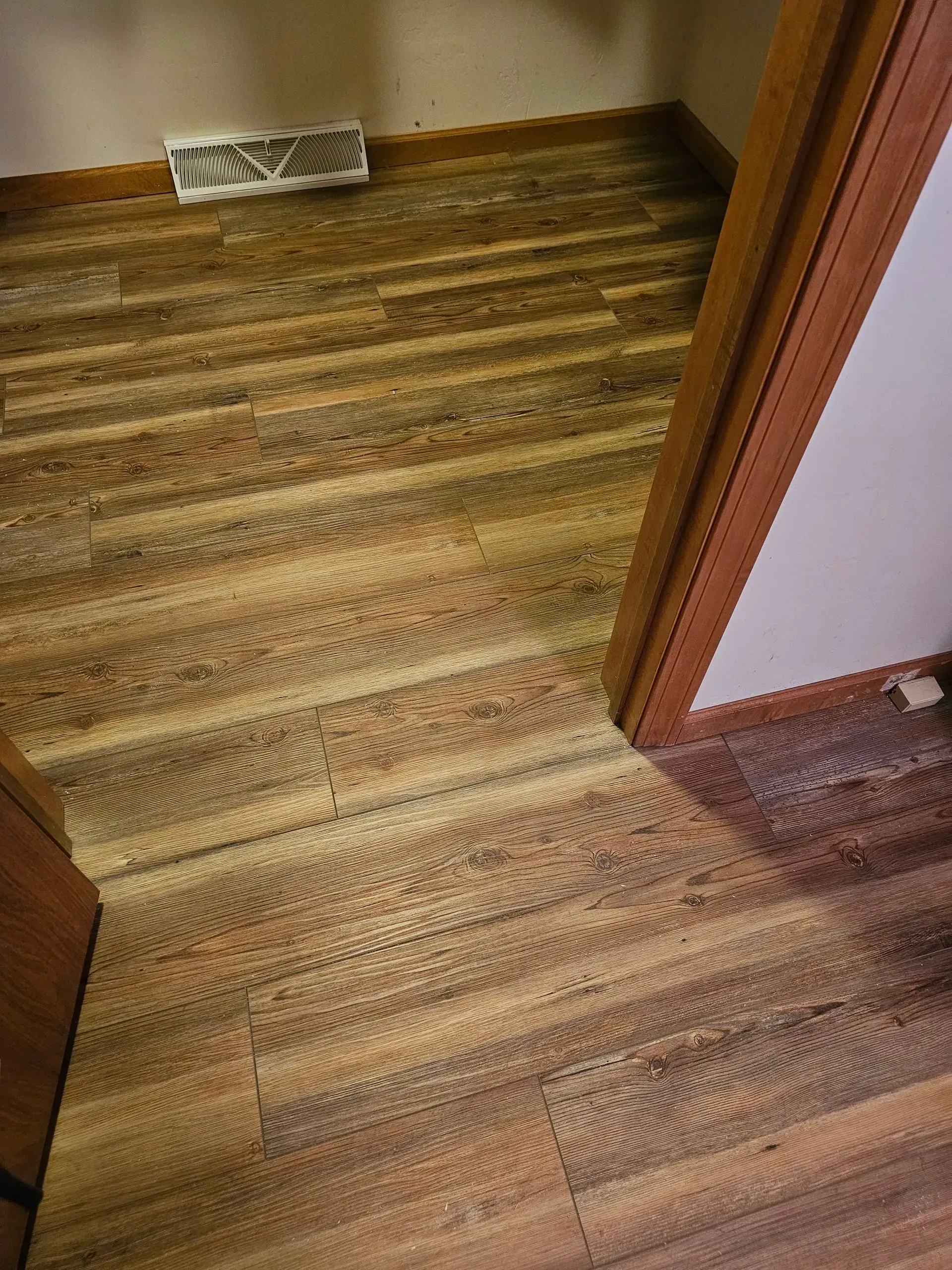 A flooring installation in Pulaski, WI completed by Alley Remodeling.