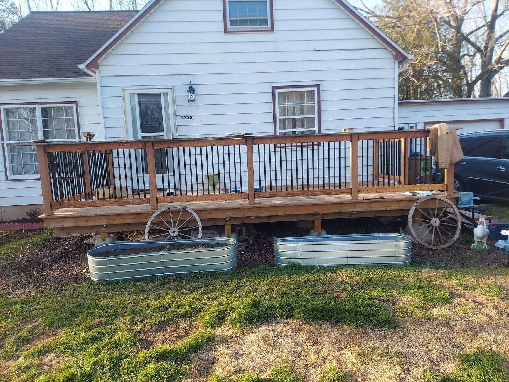 A finished deck installation in Pulaski, WI - deck built by Alley Remodeling.