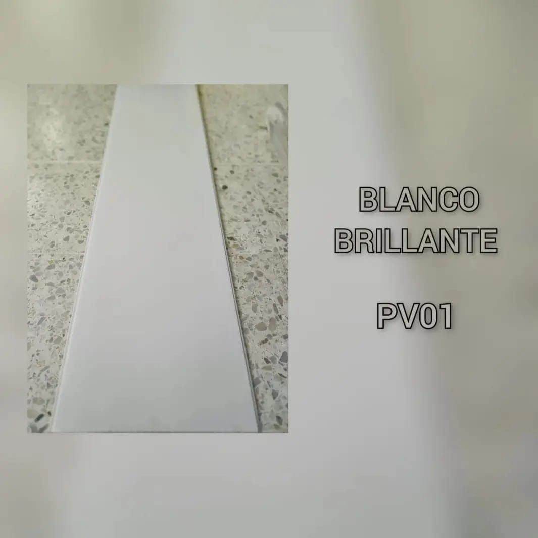 Un trozo de papel blanco con las palabras blanco brillante pv01.