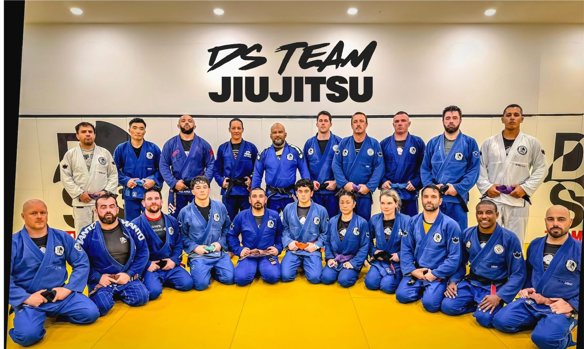 Jiu-Jitsu athlete in dark training hall