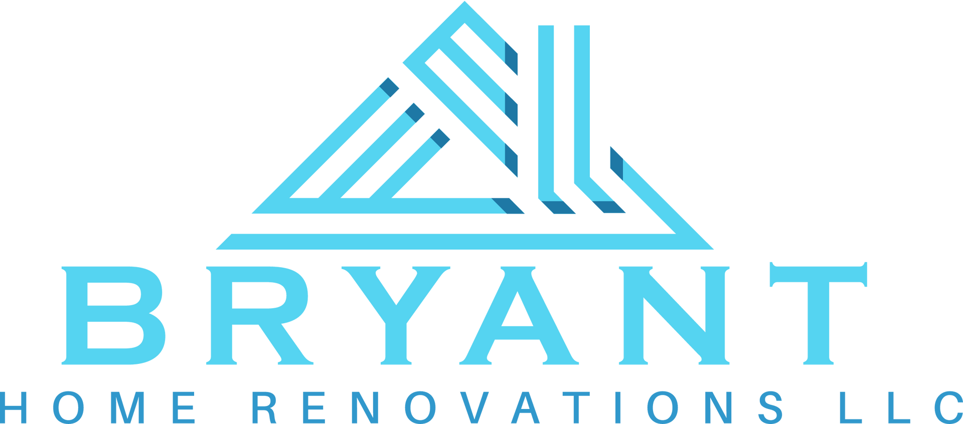 Logo for Bryant Home Renovations LLC with a stylized light blue house icon above the company name.