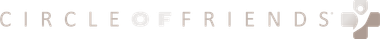 The word circle of friends is on a white background.