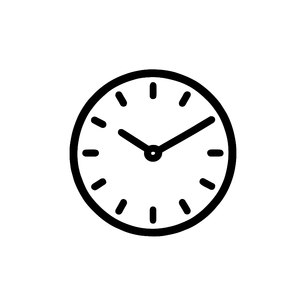 Clock icon showing hands at 10:10.