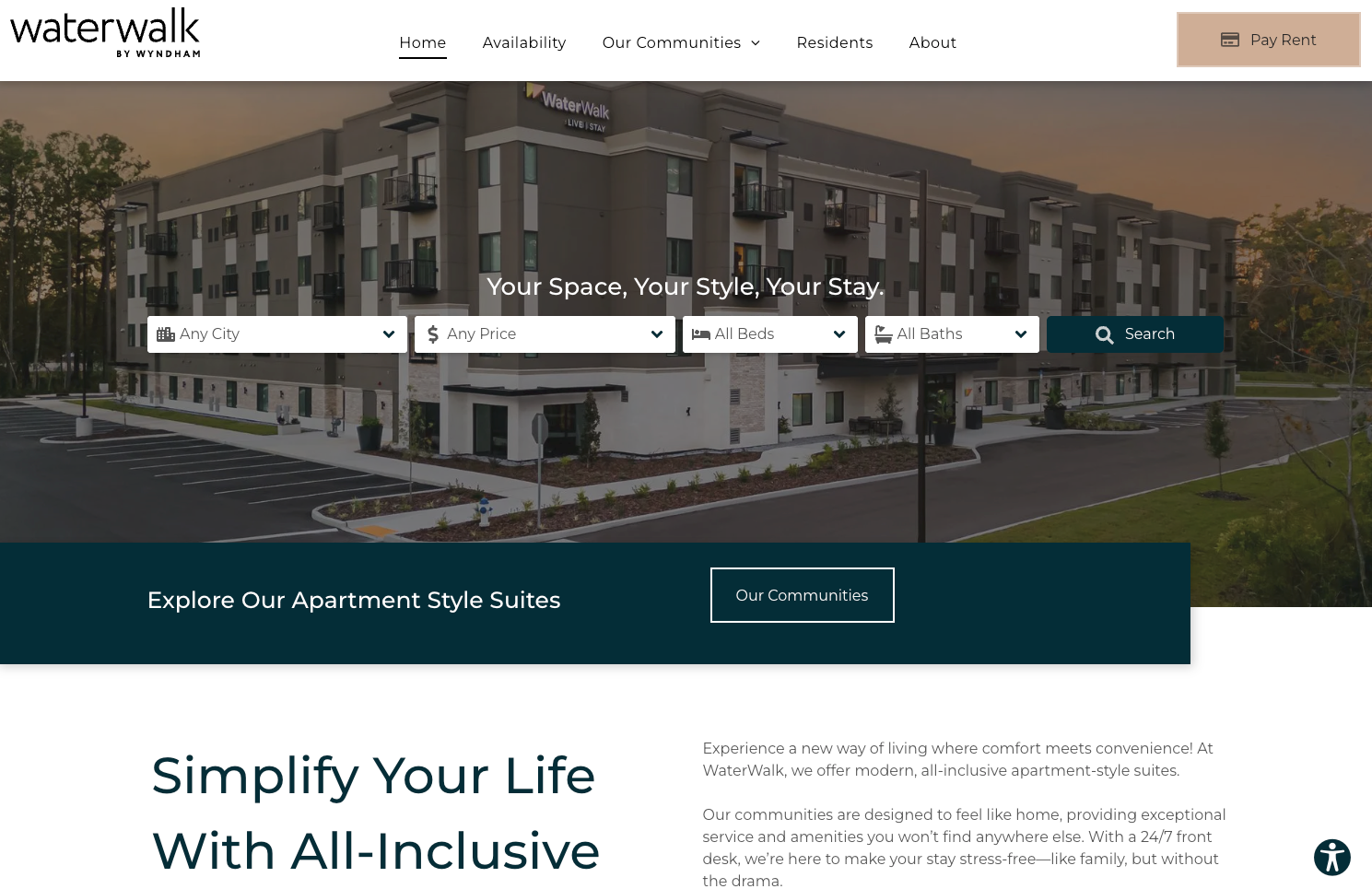 Screen capture of Waterwalk website - click to visit website