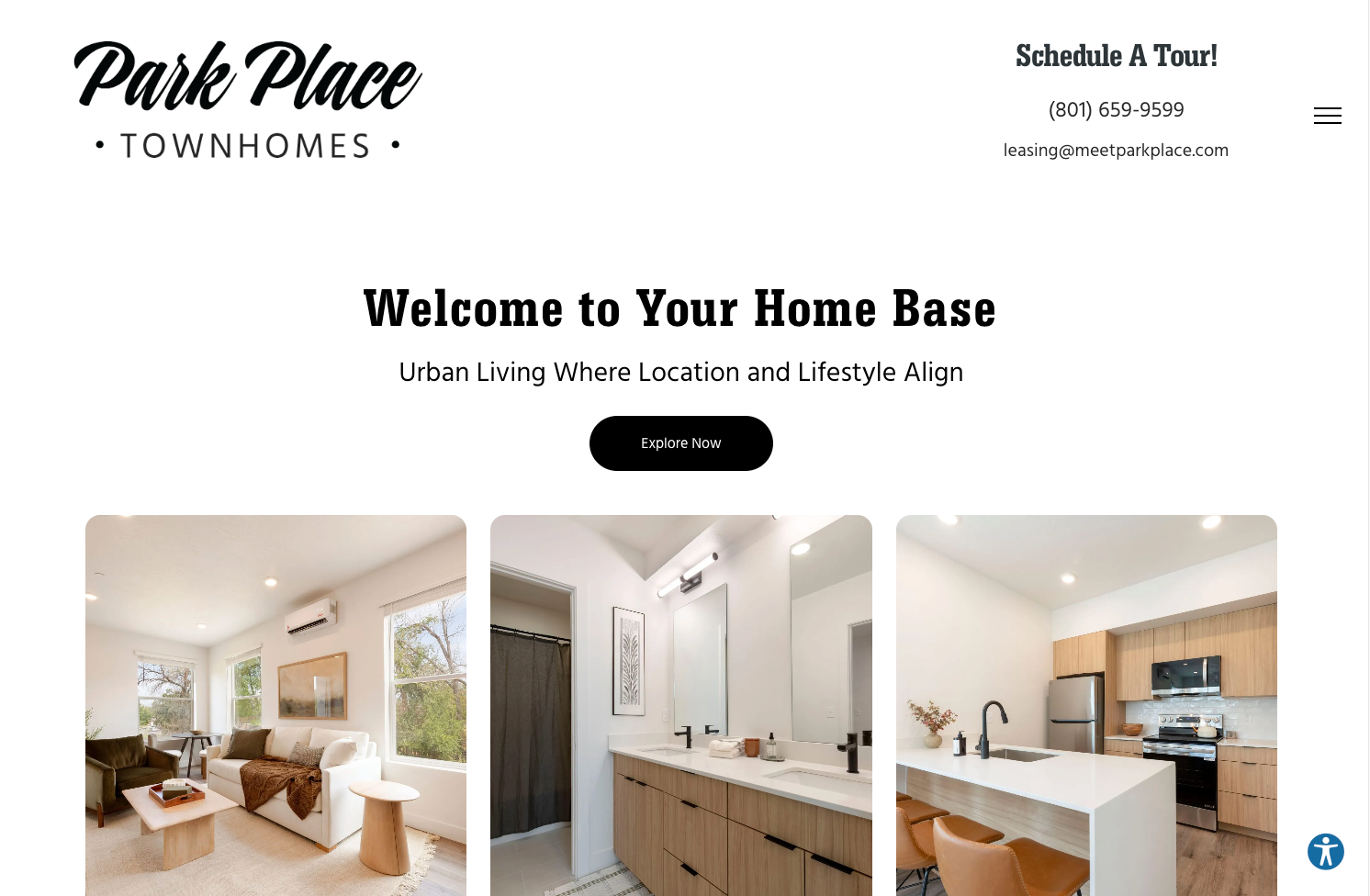 Screen capture of Park Place Apartments website - click to visit website