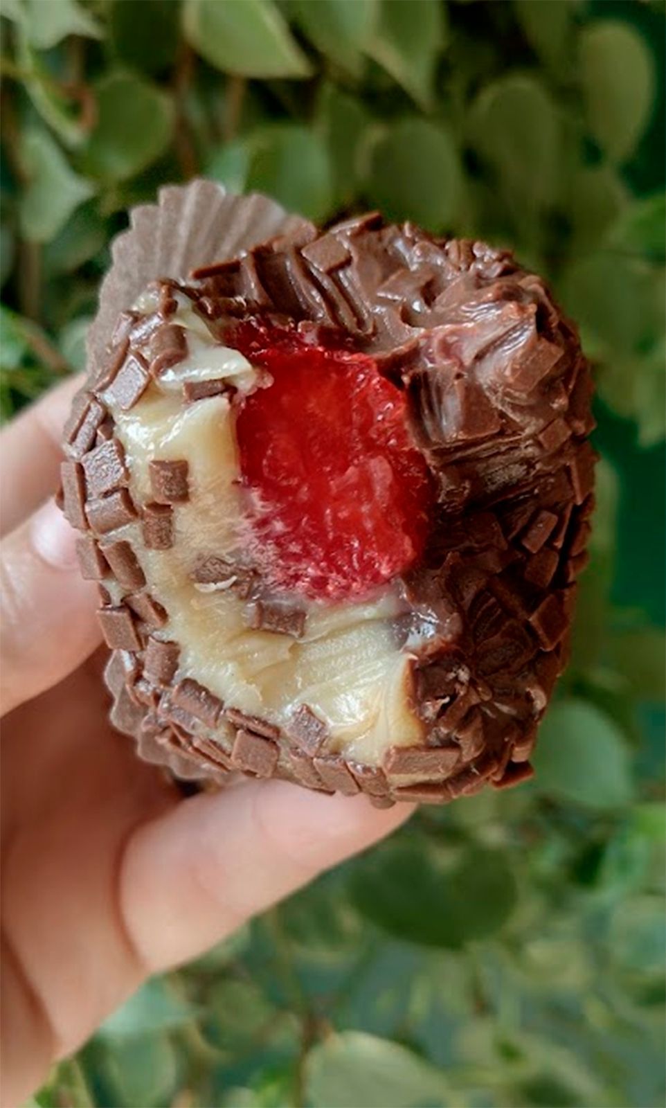 Coxinha de Chocolate rechada com Morango